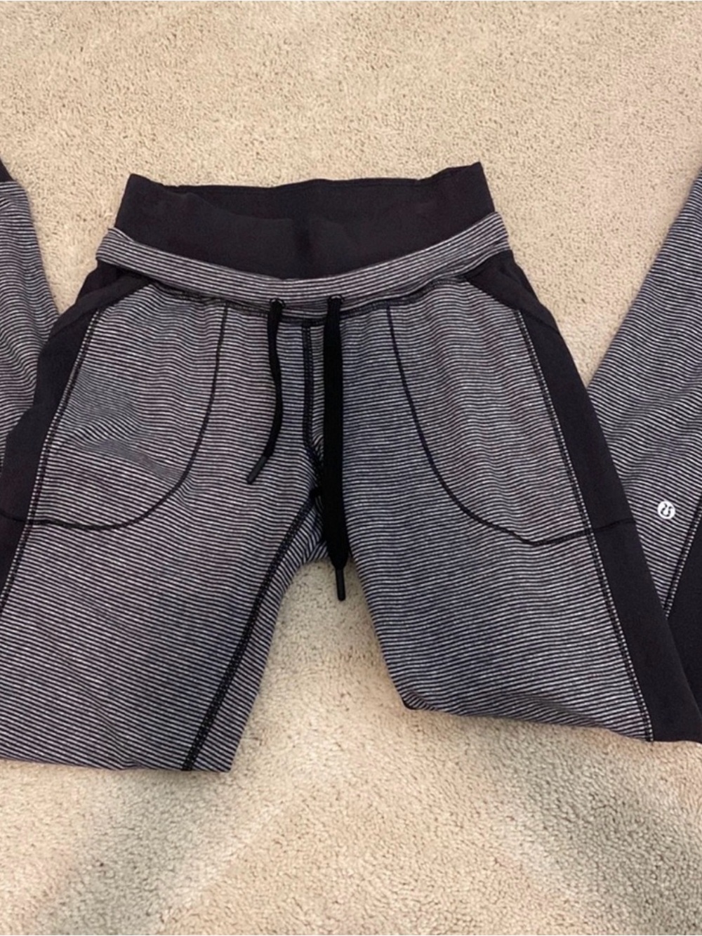 lululemon athletica Black & White Striped Joggers